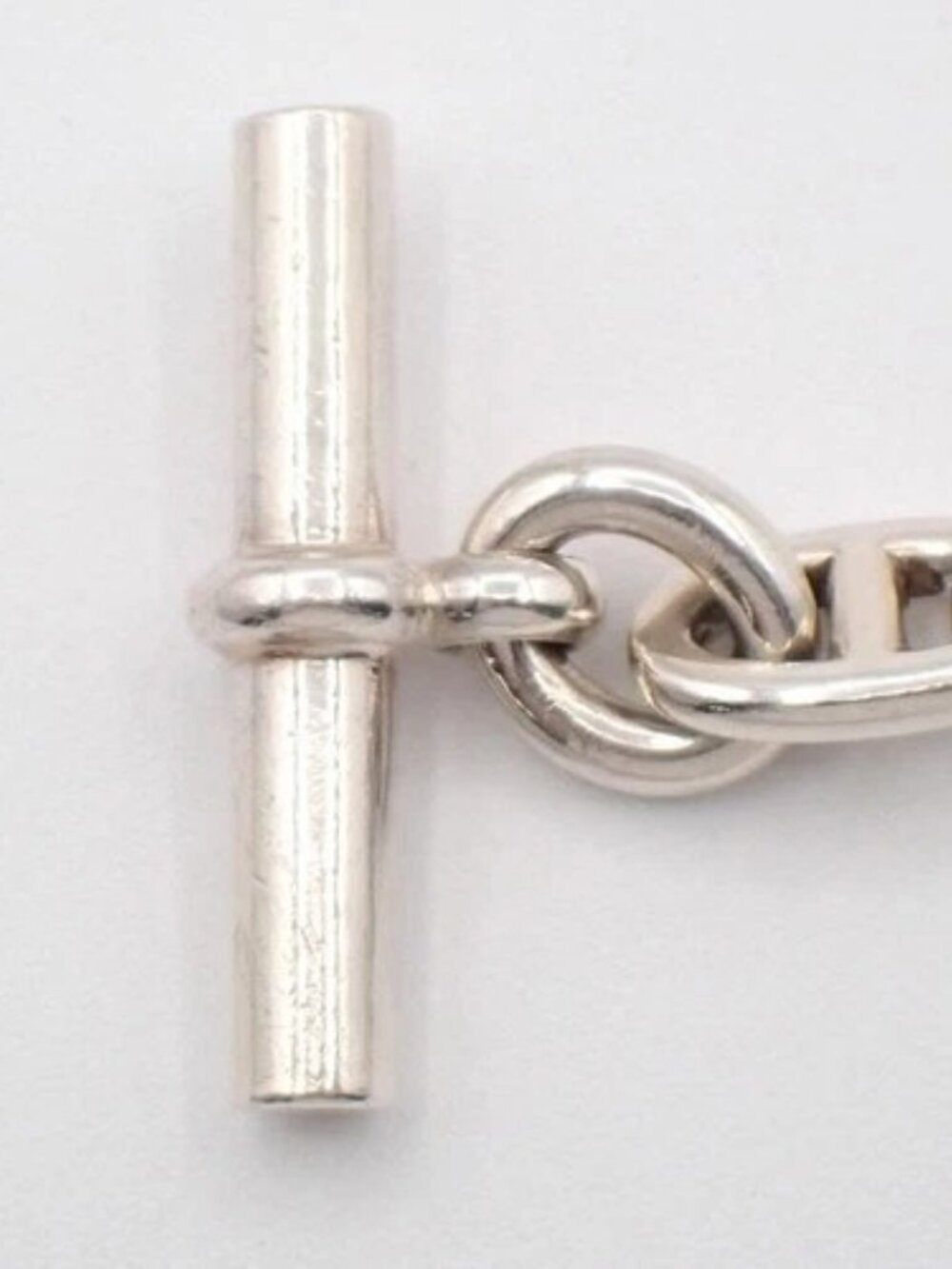 HERMES Logo Chaine D'ancre MM Chain Bracelet 16 Link Silver Ag925 385LC631 - Picture 2 of 6